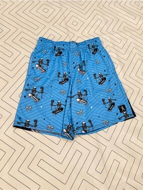 Lacrosse unlimited Blue Skateboard Skeleton Shorts